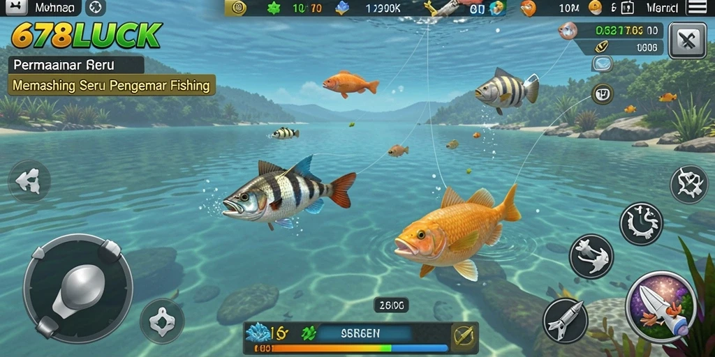 Tampilan gameplay menawan dalam aplikasi 678LUCK dengan elemen memancing yang menarik.
