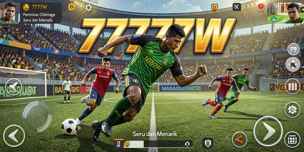 Tampilan gameplay menarik dari 7777W dengan aksi olahraga seru.