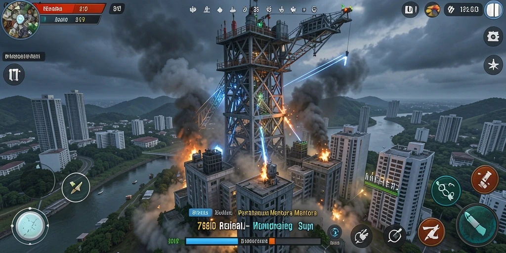 Tampilan gameplay menegangkan di 8ID dengan strategi Tower Defense.