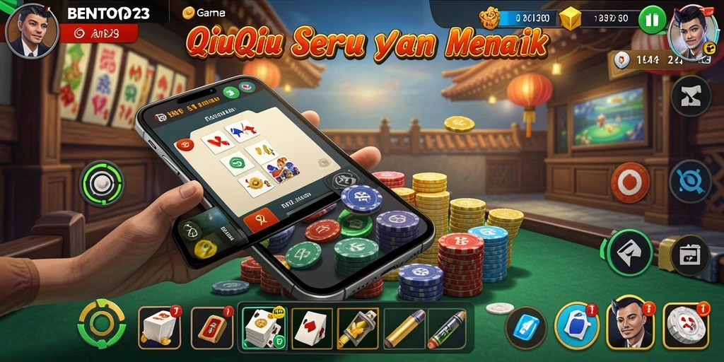 Tangkapan layar gameplay QiuQiu BENTO123 yang sedang berlangsung.