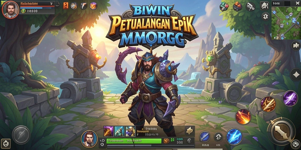 Tampilan gameplay menakjubkan dari <strong>BIWIN</strong> dalam pertempuran epik MMORPG.