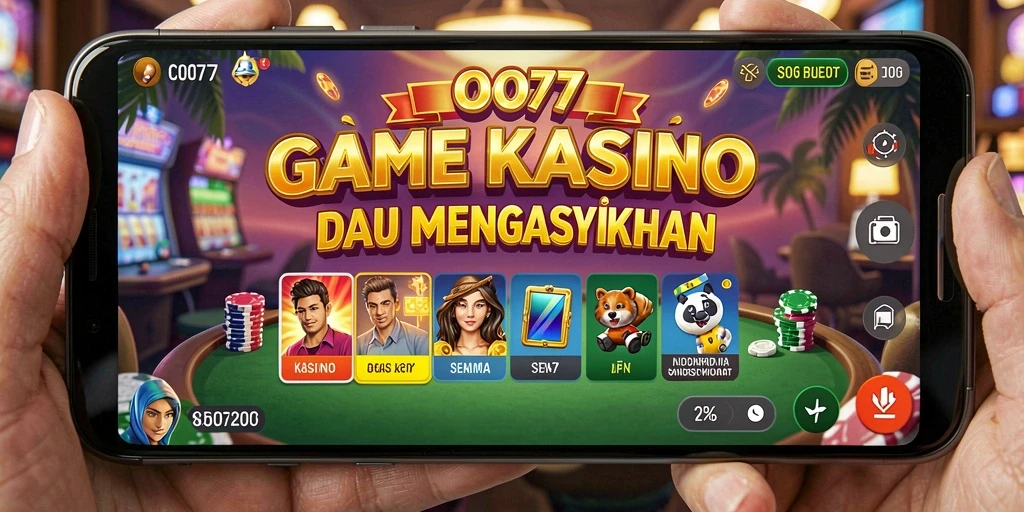 Screenshot utama C0077 memperlihatkan gameplay kasino yang mendebarkan.