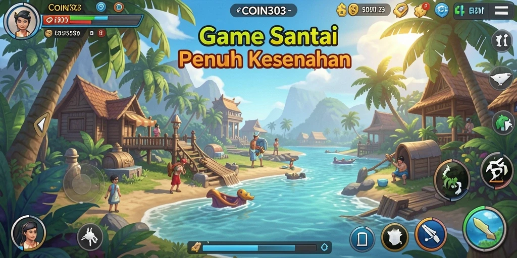 Tampilan gameplay COIN303 yang penuh warna dan menyenangkan.