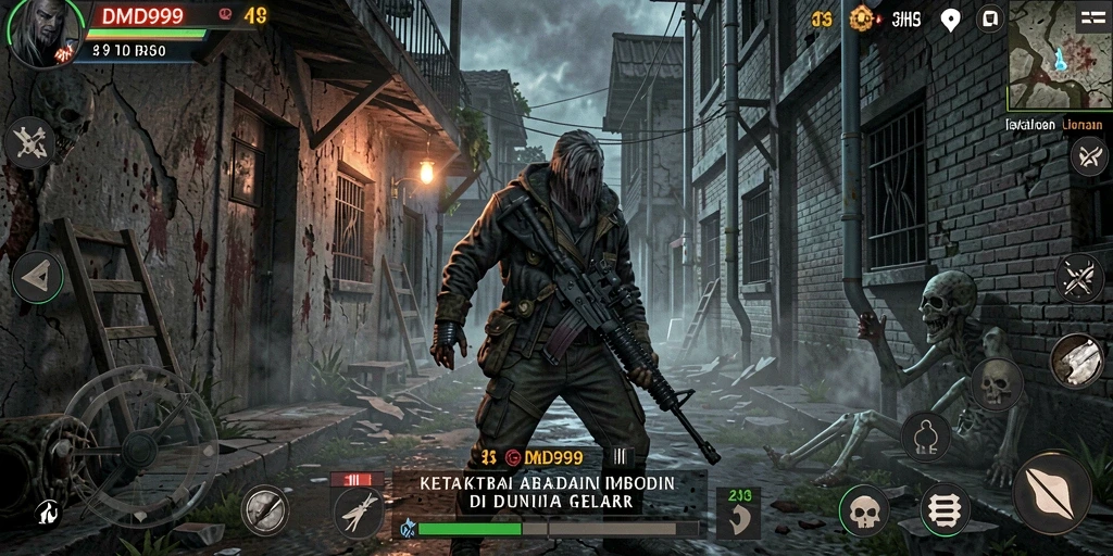 Screenshot Gameplay DMD999 yang menampilkan suasana Horror mencekam.