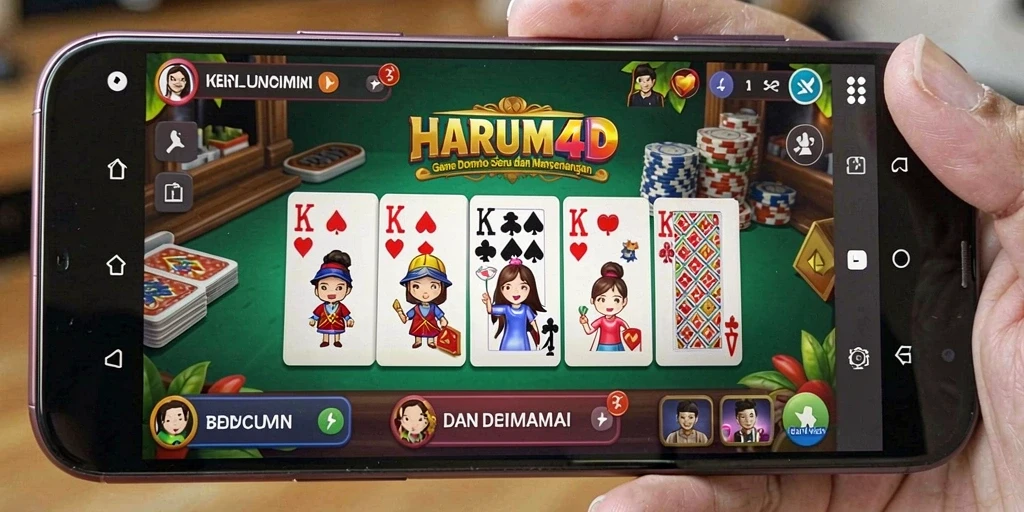 Screenshot gameplay HARUM4D yang menunjukkan aksi menarik permainan Domino.