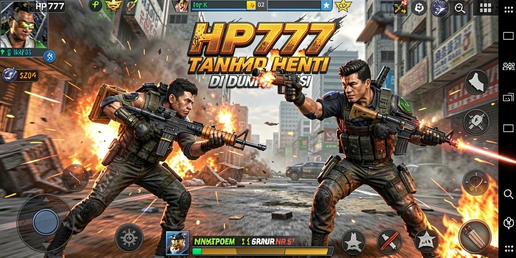 Tampilan gameplay seru di HP777 dengan aksi mendebarkan.