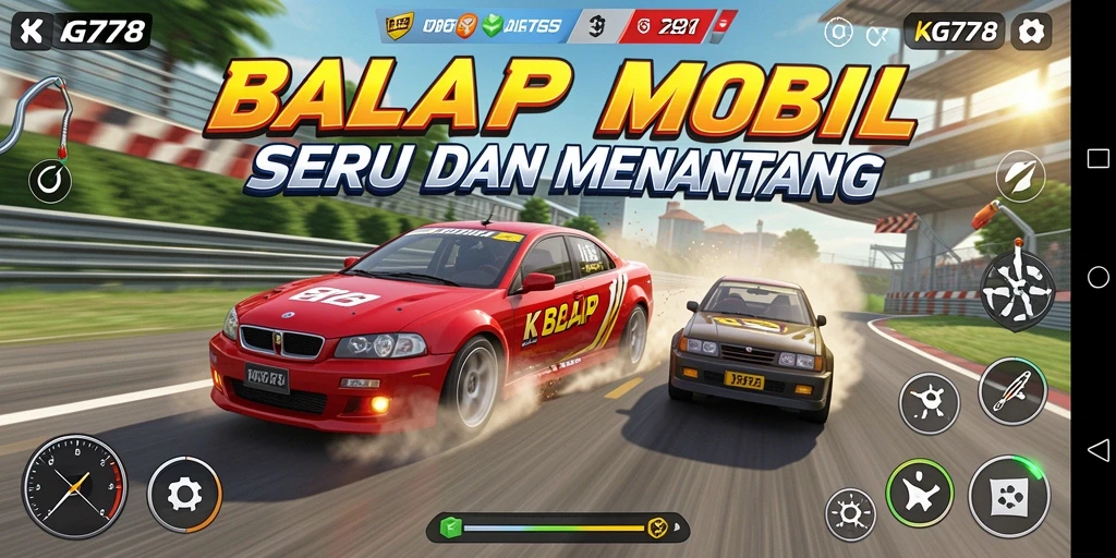 Tampilan gameplay balap mobil di KG778 yang mendebarkan.