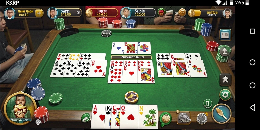 Tampilan gameplay seru di <strong>KKRP</strong> yang menampilkan momen seru Gaple.
