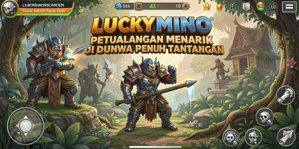 Tampilan gameplay seru di dunia petualangan LUCKYMINO.