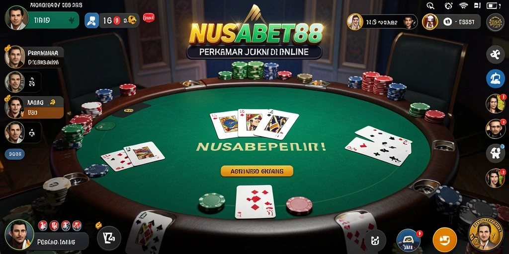 Tangkapan layar gameplay Poker NUSABET88 dengan desain grafis yang menawan.