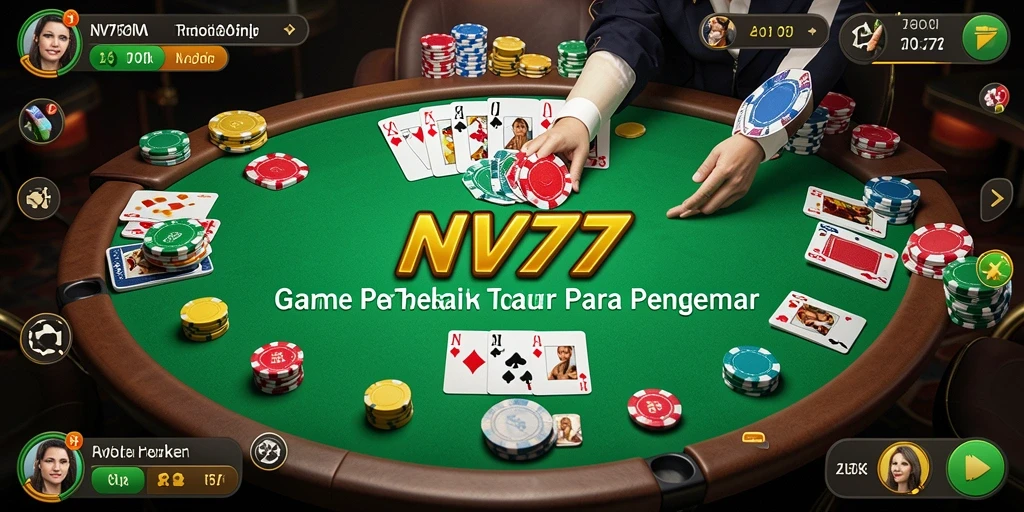 Cuplikan gameplay poker NV77 dengan grafis menakjubkan.