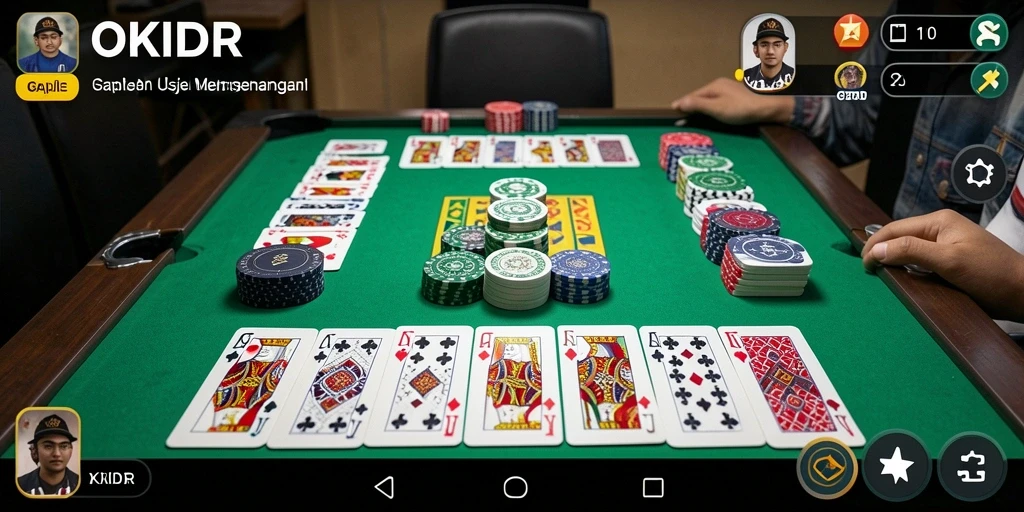 Tampilan gameplay <strong>OKIDR</strong> yang seru dalam permainan Gaple.