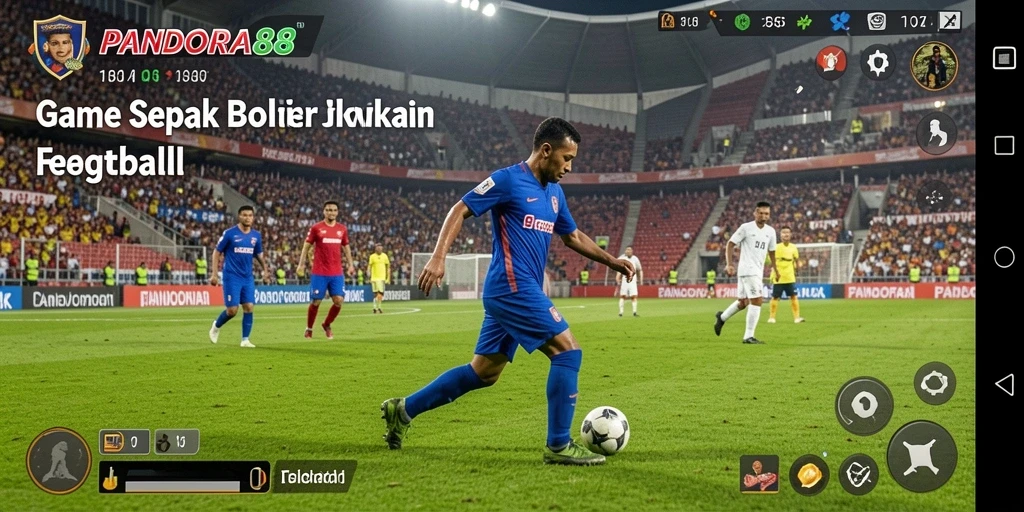 Tampilan gameplay PANDORA88 yang menegangkan di lapangan sepak bola.