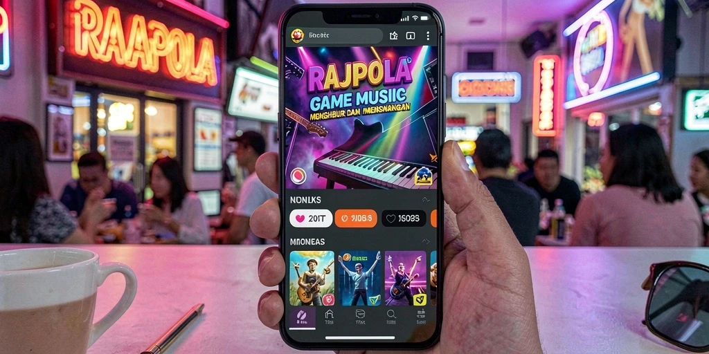 Screenshot RAJAPOLA menampilkan gameplay musik yang menarik.