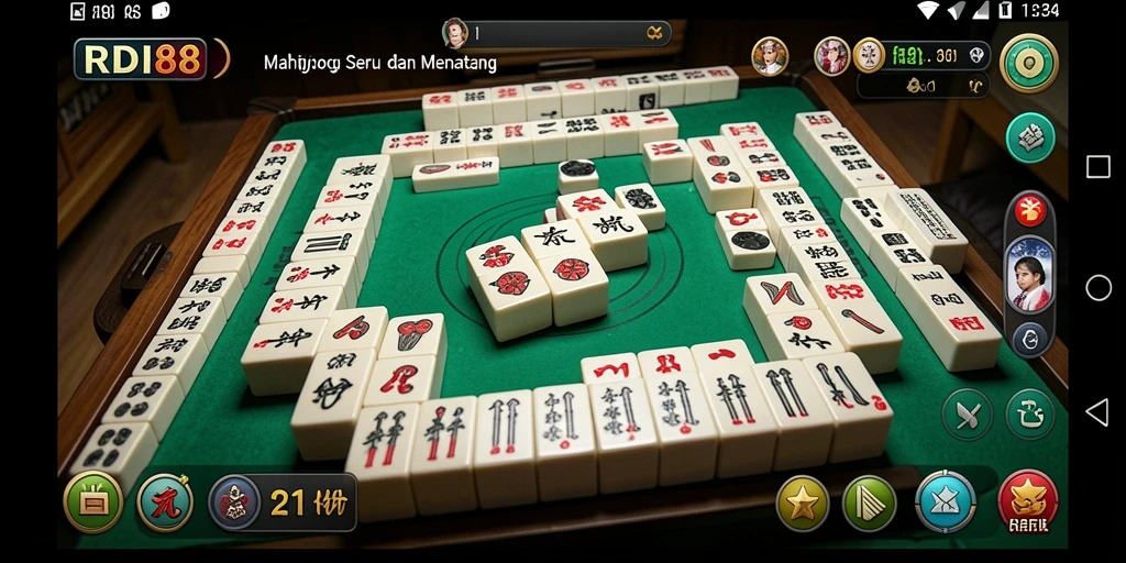 Tampilan gameplay RDI88 dengan papan Mahjong yang menarik.