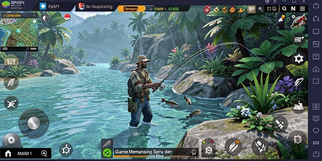 Gameplay RPVIP1 menampilkan pengalaman memancing yang menyenangkan.