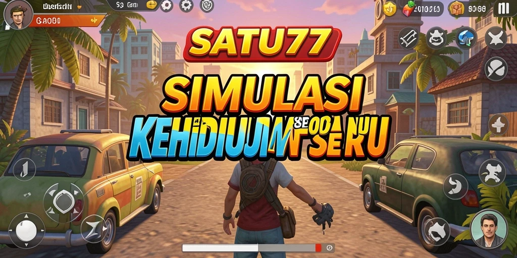 Tampilan gameplay SATU77 yang menampilkan interaksi karakter dalam simulasi kehidupan.