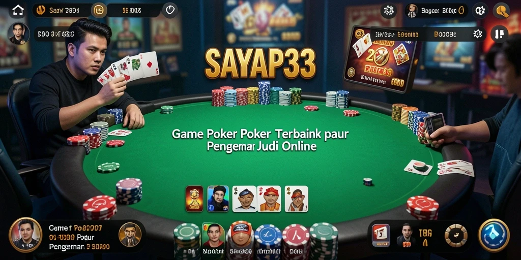 Screenshot tampilan permainan Poker yang mendebarkan.