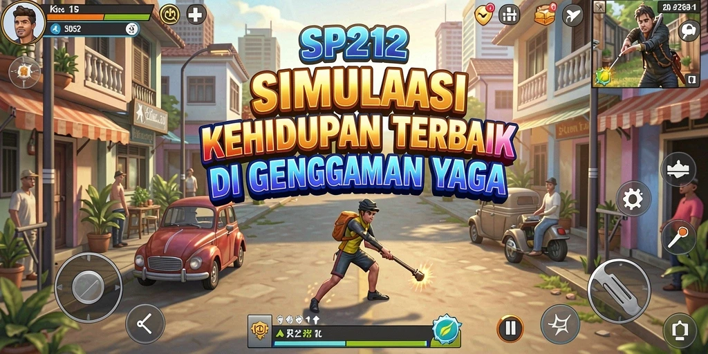 Tampilan menarik dari gameplay SP212 yang menunjukkan simulasi kehidupan.