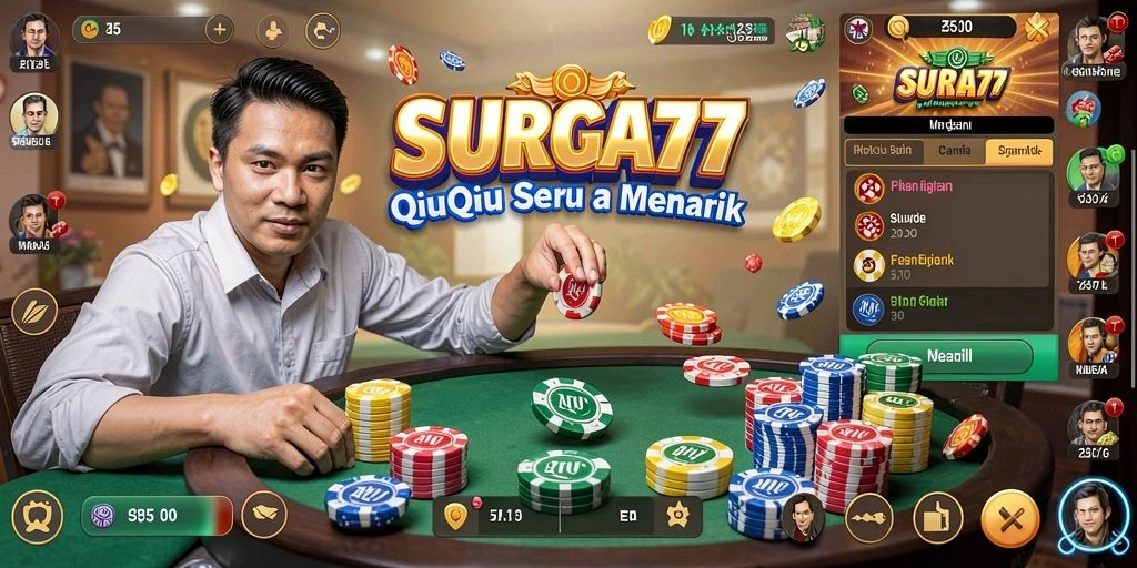 Tampilan menarik dari gameplay QiuQiu dalam SURGA77.