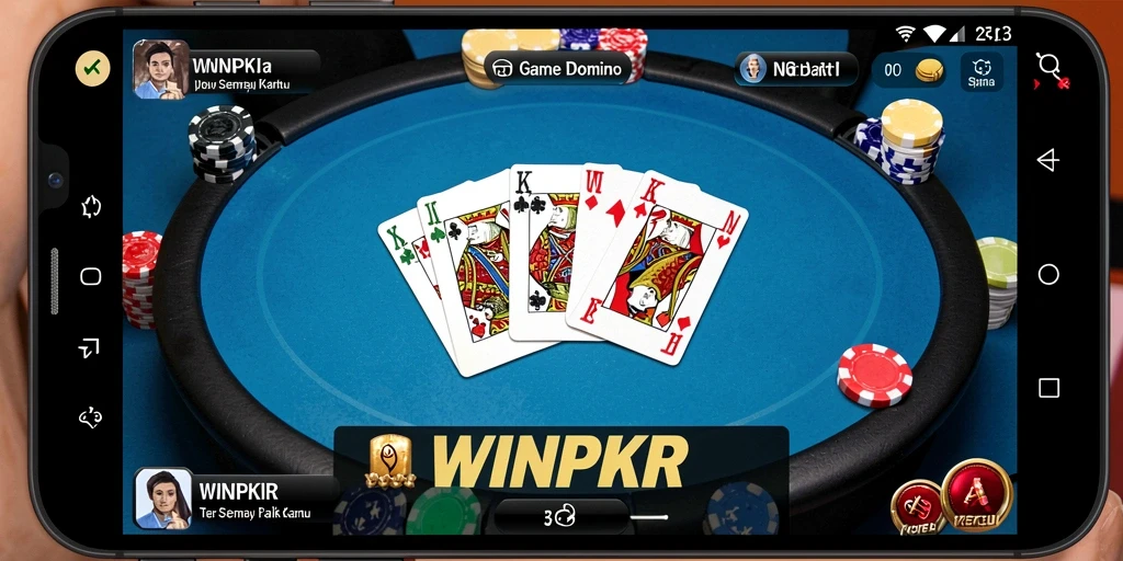 Tangkapan layar permainan DOMINO di WINPKR yang menarik.