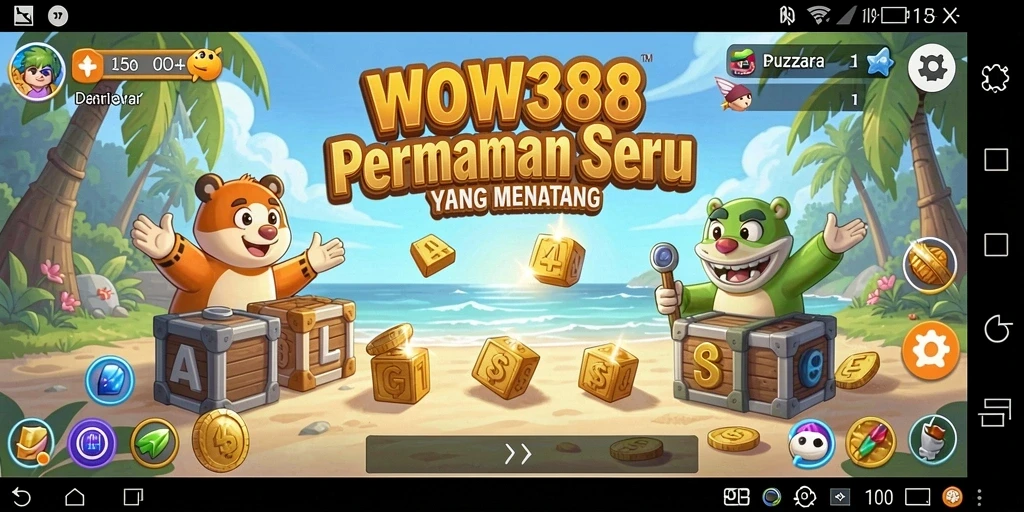 Tangkapan layar gameplay WOW388 menunjukkan pengalaman Puzzle yang mendebarkan.